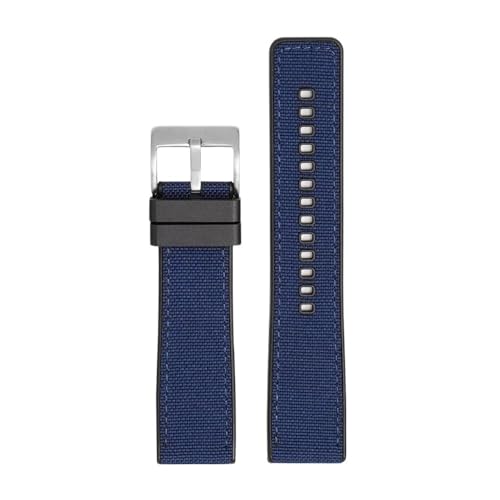 Gewebtes Canvas-Gummiarmband, 20 mm, 22 mm, 24 mm, Schnellverschluss, wasserdicht, for Herren, Nylon, Sport, Ersatzarmband, Uhrenarmband, passend for Omega und Seiko (Color : Blue silver, Size : 22m von Svincoter