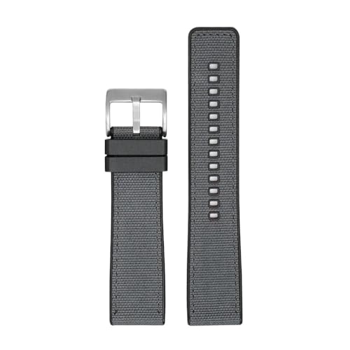 Gewebtes Canvas-Gummiarmband, 20 mm, 22 mm, 24 mm, Schnellverschluss, wasserdicht, for Herren, Nylon, Sport, Ersatzarmband, Uhrenarmband, passend for Omega und Seiko (Color : Grey silver, Size : 24m von Svincoter