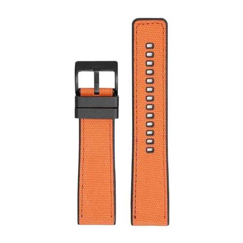 Gewebtes Canvas-Gummiarmband, 20 mm, 22 mm, 24 mm, Schnellverschluss, wasserdicht, for Herren, Nylon, Sport, Ersatzarmband, Uhrenarmband, passend for Omega und Seiko (Color : Orange black, Size : 22 von Svincoter