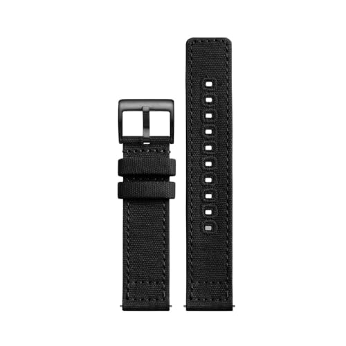 Nylon-Canvas-Uhrenarmband, 18 mm, 20 mm, 22 mm, passend for Hamilton Khaki Field H70605731 H70605993, passend for Seagull, passend for Seiko Sports Watch Strap (Color : Black-black, Size : 22mm) von Svincoter