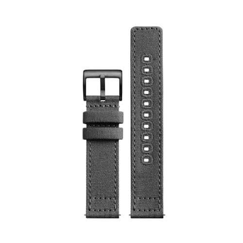 Nylon-Canvas-Uhrenarmband, 18 mm, 20 mm, 22 mm, passend for Hamilton Khaki Field H70605731 H70605993, passend for Seagull, passend for Seiko Sports Watch Strap (Color : Gray-black, Size : 20mm) von Svincoter