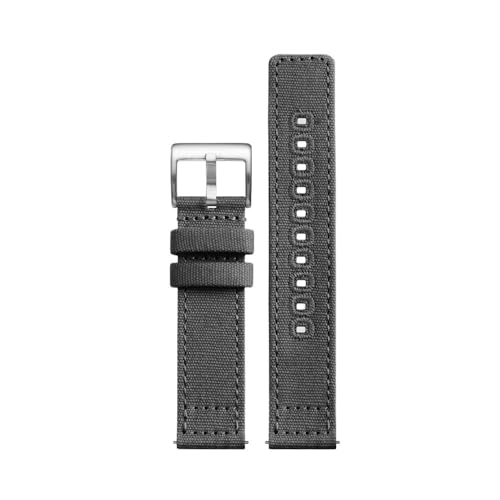 Nylon-Canvas-Uhrenarmband, 18 mm, 20 mm, 22 mm, passend for Hamilton Khaki Field H70605731 H70605993, passend for Seagull, passend for Seiko Sports Watch Strap (Color : Gray-silver, Size : 18mm) von Svincoter