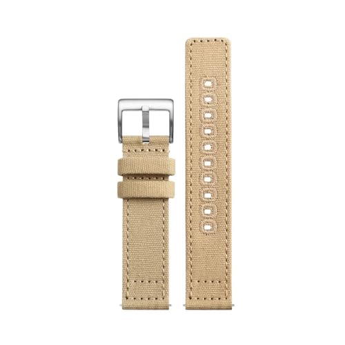 Nylon-Canvas-Uhrenarmband, 18 mm, 20 mm, 22 mm, passend for Hamilton Khaki Field H70605731 H70605993, passend for Seagull, passend for Seiko Sports Watch Strap (Color : Khaki-silver, Size : 22mm) von Svincoter