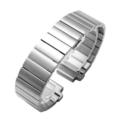 Passend for Herren TIMEX T2N720 T2N721 TW2R55500 T2N739, passend for Garmin Soild Edelstahl-Uhrenarmband, 24 x 16 mm Bandanstoß-Metallarmband (Color : A-silver, Size : 24-16mm) von Svincoter