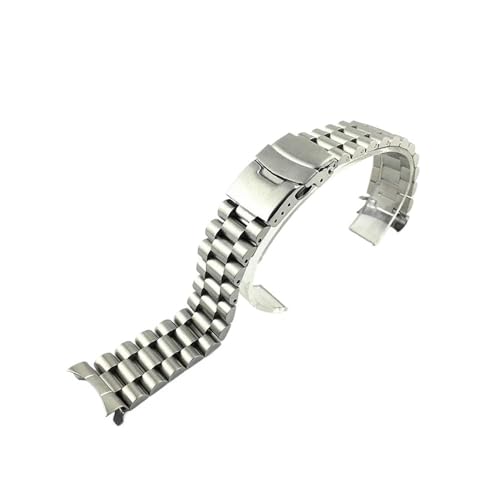 Passend for Seiko-Armband aus massivem Edelstahl, 20 mm, 22 mm, Herren-Sportarmband, Srpd, passend for Skx007/Skx009, SRPD63K1, Jubilee-Armband mit gebogenem Ende(Type B with logo,20mm) von Svincoter