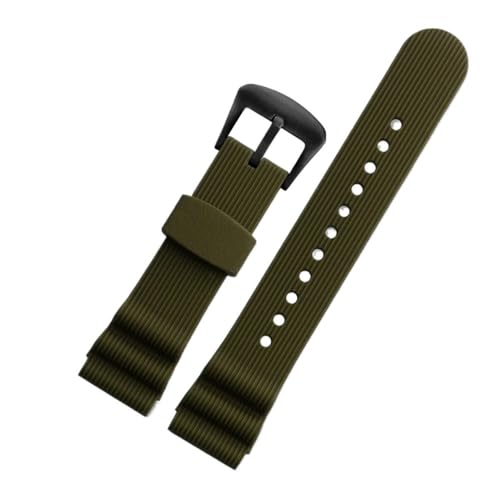 Silikon-Uhrenarmband passend for Seiko Sne545p1 Herren-Prospex-Serie Sne547p1, wasserdichtes, schweißfestes, weiches, bequemes Uhrenarmband, 22 mm (Color : Army green-black, Size : 22mm) von Svincoter