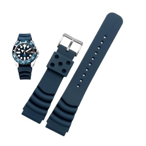 Sport-Uhrenarmband aus Silikonkautschuk, passend for Seiko Water Trend No. 5 Canned Abalone SBBN013 SRP601J1 SKX007K2/SKX009J1 SKX011J1 Uhren (Color : Blue, Size : 20mm) von Svincoter