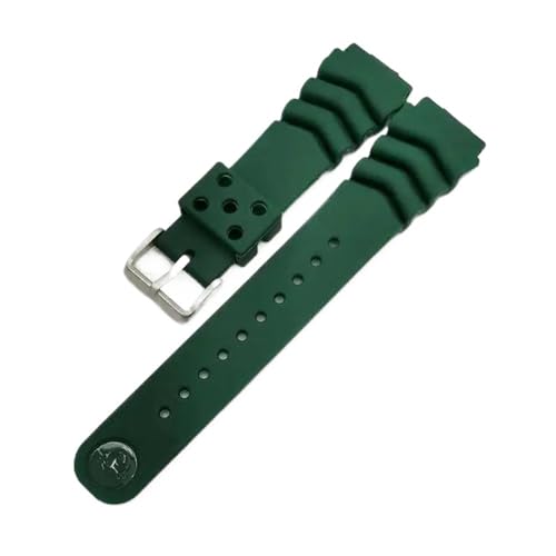 Sport-Uhrenarmband aus Silikonkautschuk, passend for Seiko Water Trend No. 5 Canned Abalone SBBN013 SRP601J1 SKX007K2/SKX009J1 SKX011J1 Uhren (Color : Green, Size : 20mm) von Svincoter