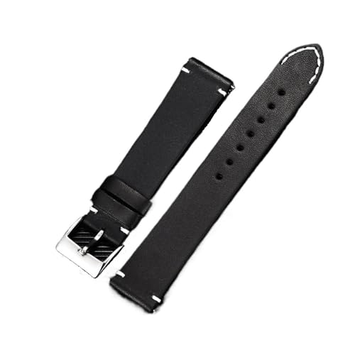 Svincoter 16–24 mm Herren-/Damen-Uhrenarmband aus echtem Leder mit Dornschließe und Schnellverschluss, passend for die meisten Uhren mit flacher Öffnung(Black,22mm) von Svincoter