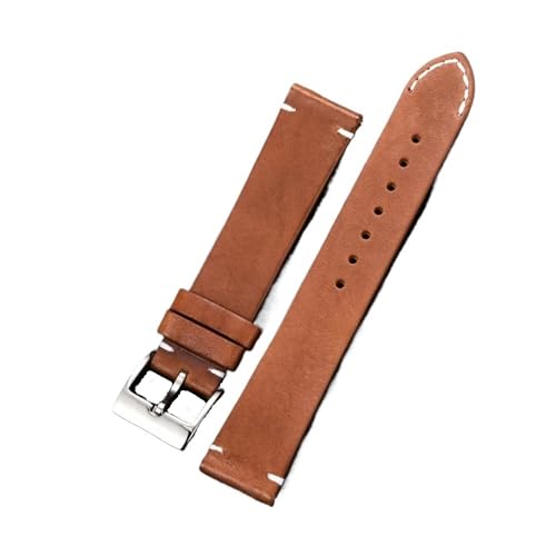 Svincoter 16–24 mm Herren-/Damen-Uhrenarmband aus echtem Leder mit Dornschließe und Schnellverschluss, passend for die meisten Uhren mit flacher Öffnung(Brown,20mm) von Svincoter
