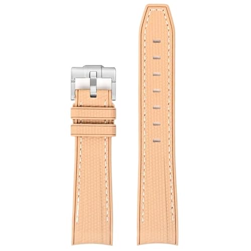 Svincoter 20 mm Herren- und Damenarmband aus TPU-Gummi mit gebogenem Ende, passend for Rolex/Omega X, Swatch Joint MoonSwatch(Blue Pink) von Svincoter