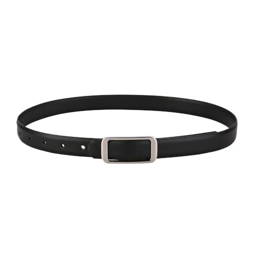 Svincoter 23 mm breiter Damengürtel mit doppelseitiger Metallschnalle, vielseitiger Freizeitgürtel(125cm_Black-B) von Svincoter