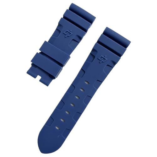 Svincoter 24, 26 mm Herren-Armband aus Silikonkautschukgel mit Blitzverschluss, passend for Panerai PAM 441 386(Blue,26MM_SILVER BUCKLE) von Svincoter