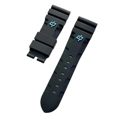 Svincoter 24, 26 mm Herren-Armband aus Silikonkautschukgel mit Blitzverschluss, passend for Panerai PAM 441 386(Blue Lightning,26MM_BLACK BUCKLE) von Svincoter