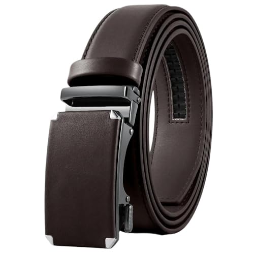 Svincoter 3,5 cm Herrengürtel aus echtem Leder mit automatischer Metallschnalle, passend for formelle Anlässe, Anzüge(115CM_BR) von Svincoter