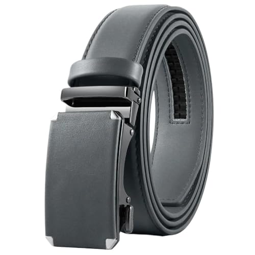 Svincoter 3,5 cm Herrengürtel aus echtem Leder mit automatischer Metallschnalle, passend for formelle Anlässe, Anzüge(115CM_GY) von Svincoter