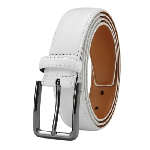 Svincoter 3,5 cm Langer Herrengürtel aus echtem Leder mit Metall-Dornschließe(105CM_WE) von Svincoter