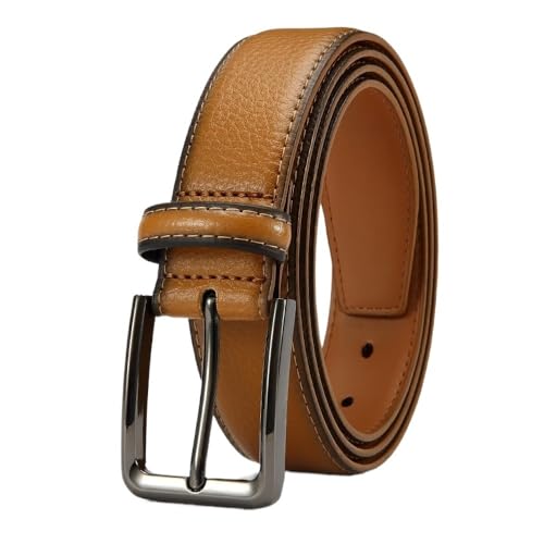 Svincoter 3,5 cm Langer Herrengürtel aus echtem Leder mit Metall-Dornschließe(115CM_YW) von Svincoter