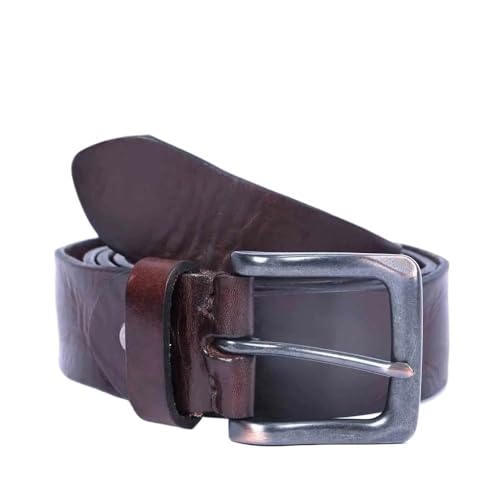 Svincoter 3,8 cm Vintage-Gürtel aus echtem Leder mit Metall-Dornschließe for Herren(120cm_Dark Coffee) von Svincoter