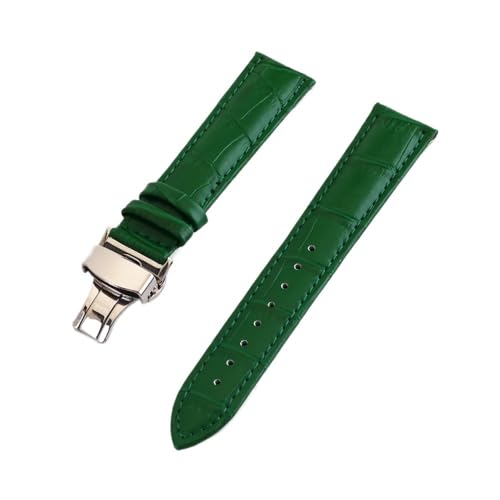 Svincoter Echtes Leder Armband Krokodil Muster Armband 12mm 13mm 14mm 15mm 16mm 17mm 18mm 19mm 20mm 21mm 22 24mm Damen Herren Uhrenarmband (Color : Green, Size : 13mm) von Svincoter