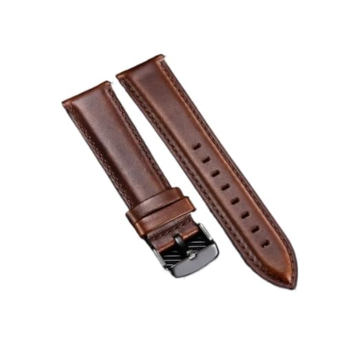 Svincoter Quick Release Straps Männer Frauen Armbänder Echtes Leder Armband 18mm 20mm 22mm Business Uhr Band fit for DW Uhr (Color : Dark brown (black), Size : 18mm) von Svincoter