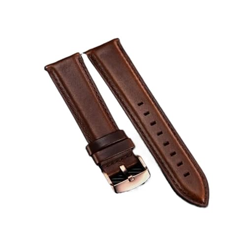 Svincoter Quick Release Straps Männer Frauen Armbänder Echtes Leder Armband 18mm 20mm 22mm Business Uhr Band fit for DW Uhr (Color : Dark brown (rose), Size : 18mm) von Svincoter