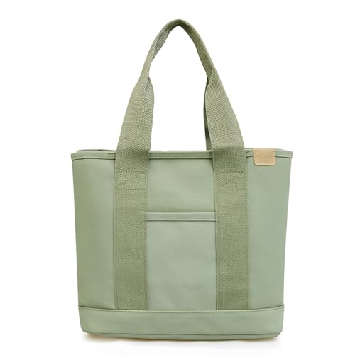 Svnqney Canvas Tasche Damen Umhängetasche Tote Bag Große Umhängetasche mit mehreren Fächern Reißverschluss und Taschen für Reisen Fitnessstudio Urlaub Grün von Svnqney