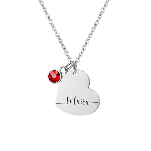 Svyqwmz Personalisierte Namenshalskette für Frauen mit Geburtsstein-Herzanhänger – Geburtstagsgeschenk für Mutter, Tochter, Freundin oder Freundin Svyqwmz Personalisierte Namenshalskette für Frauen mit Geburtsstein-Herzanhänger – Geburtstagsgeschenk für Mutter, Tochter, Freundin oder Freundin von Svyqwmz