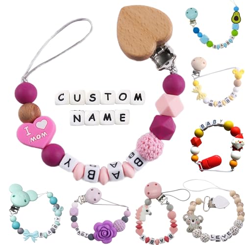 Svyqwmz Personalisierte Schnullerkette mit Namen Schnullerkette Silikon Schnullerkette passend für die meisten Schnullermodelle - einteiliges Design Svyqwmz Personalisierte Schnullerkette mit Namen Schnullerkette Silikon Schnullerkette passend für die meisten Schnullermodelle - einteiliges Design von Svyqwmz