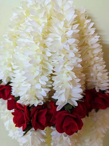 Mogra Jasmin für Damen, künstlicher Gajra für Haarknoten, Juda, 4 Stück, Gulab-Weiß Mogra Jasmin für Damen, künstlicher Gajra für Haarknoten, Juda, 4 Stück, Gulab-Weiß von Swadeshi Desire