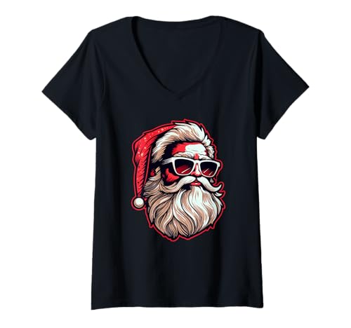 Damen Swag Santa Lustiges Weihnachtsmannkostüm Lustige Weihnachtsgeschenke T-Shirt mit V-Ausschnitt Damen Swag Santa Lustiges Weihnachtsmannkostüm Lustige Weihnachtsgeschenke T-Shirt mit V-Ausschnitt von Swag Santa Modern Tees
