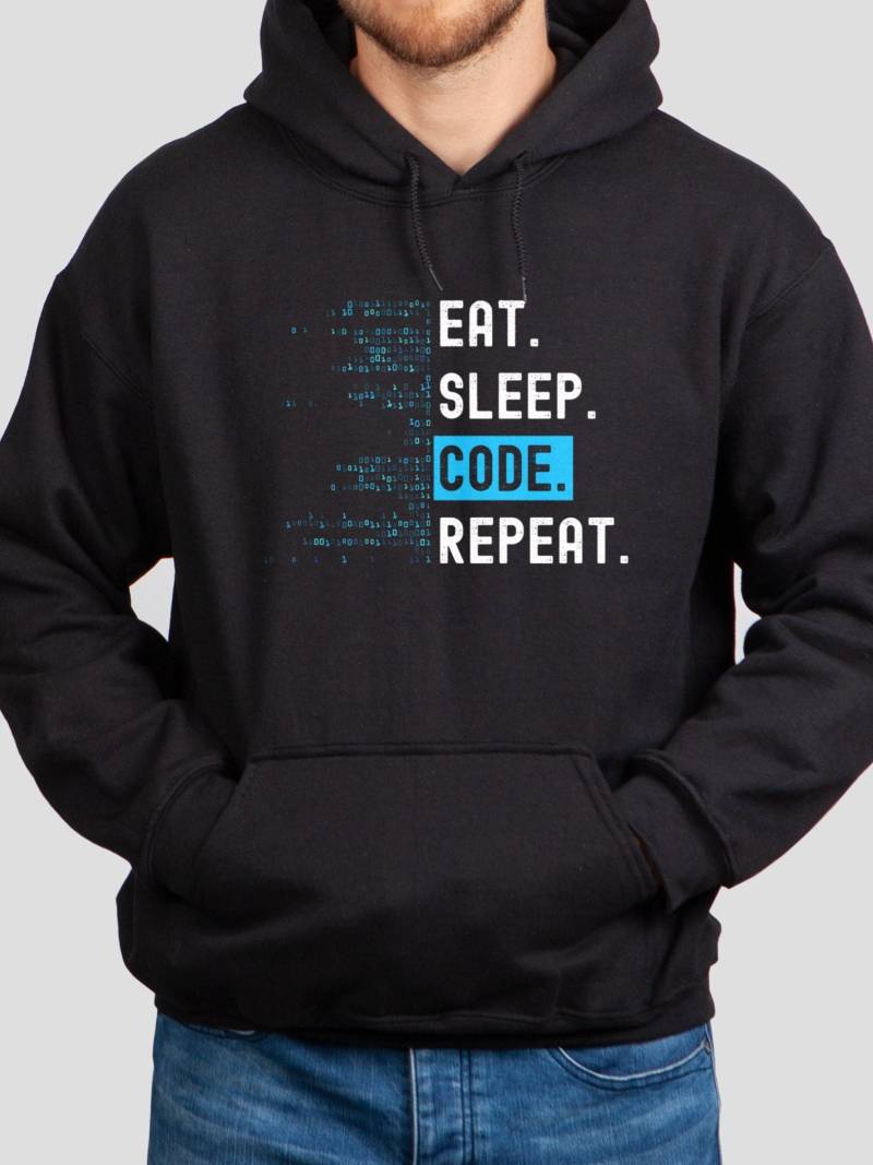 Eat Sleep Code Wiederholung Software Engineer Hoodie Unisex Programmierer Pullover Codingentwickler Sweatshirt Geschenk Für Nerd Boyfriend von SwagElements