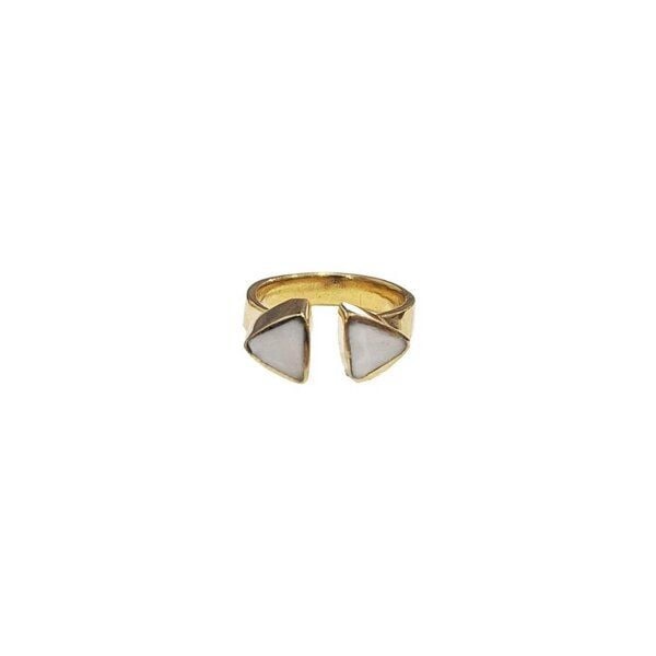 Swahili Coast Messing Fingerringe - TRIANGLE & GEO INLAY - Recycling Messingschmuck von Swahili Coast
