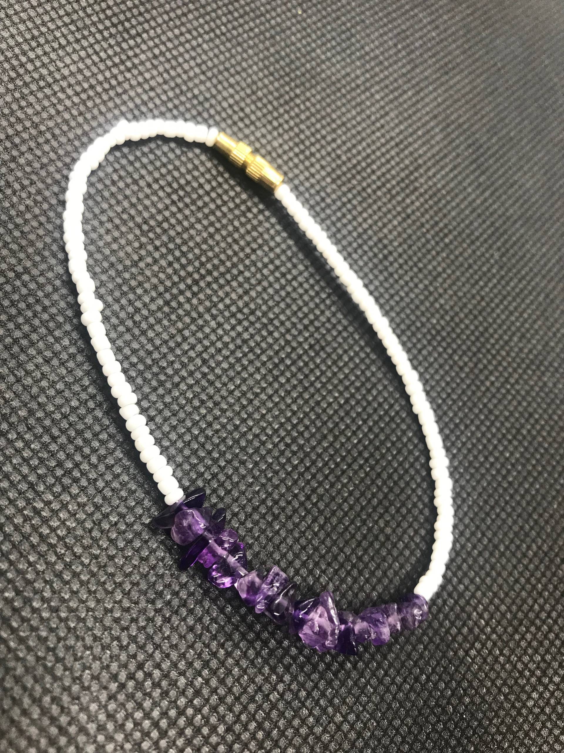Amethyst Perlen Fußkettchen - Mit Verschlüssen von SwahiliGirlJewelry