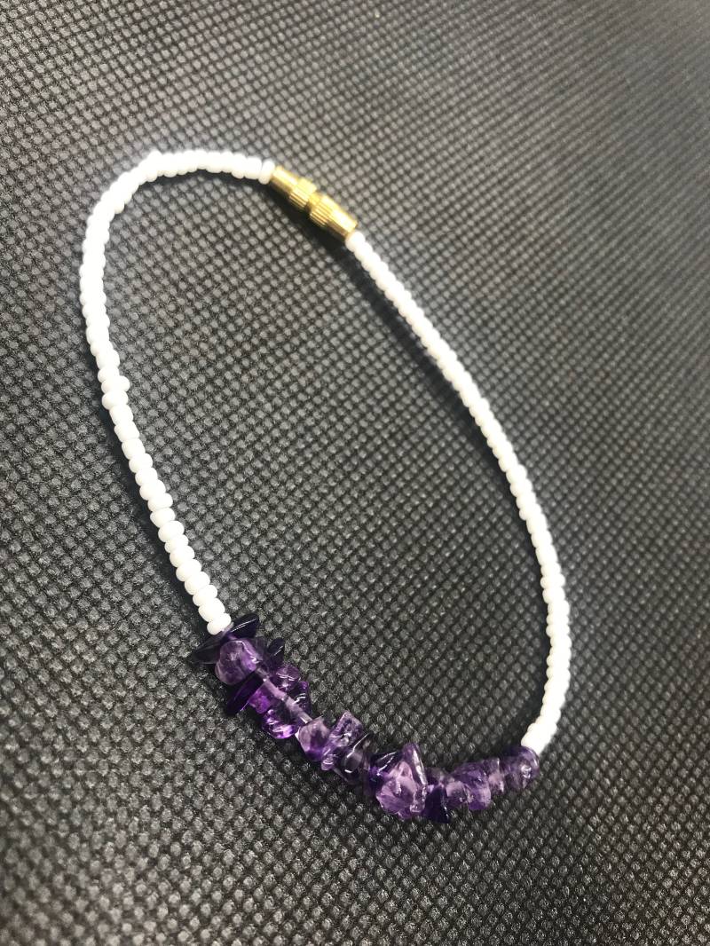 Amethyst Perlen Fußkettchen - Mit Verschlüssen von SwahiliGirlJewelry