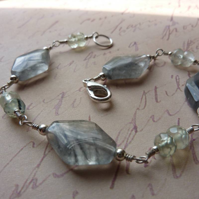 Grauen Quarz - Und Prehnit Armband Grauen Quarz - Und Prehnit Armband von SwanDiveJewelry