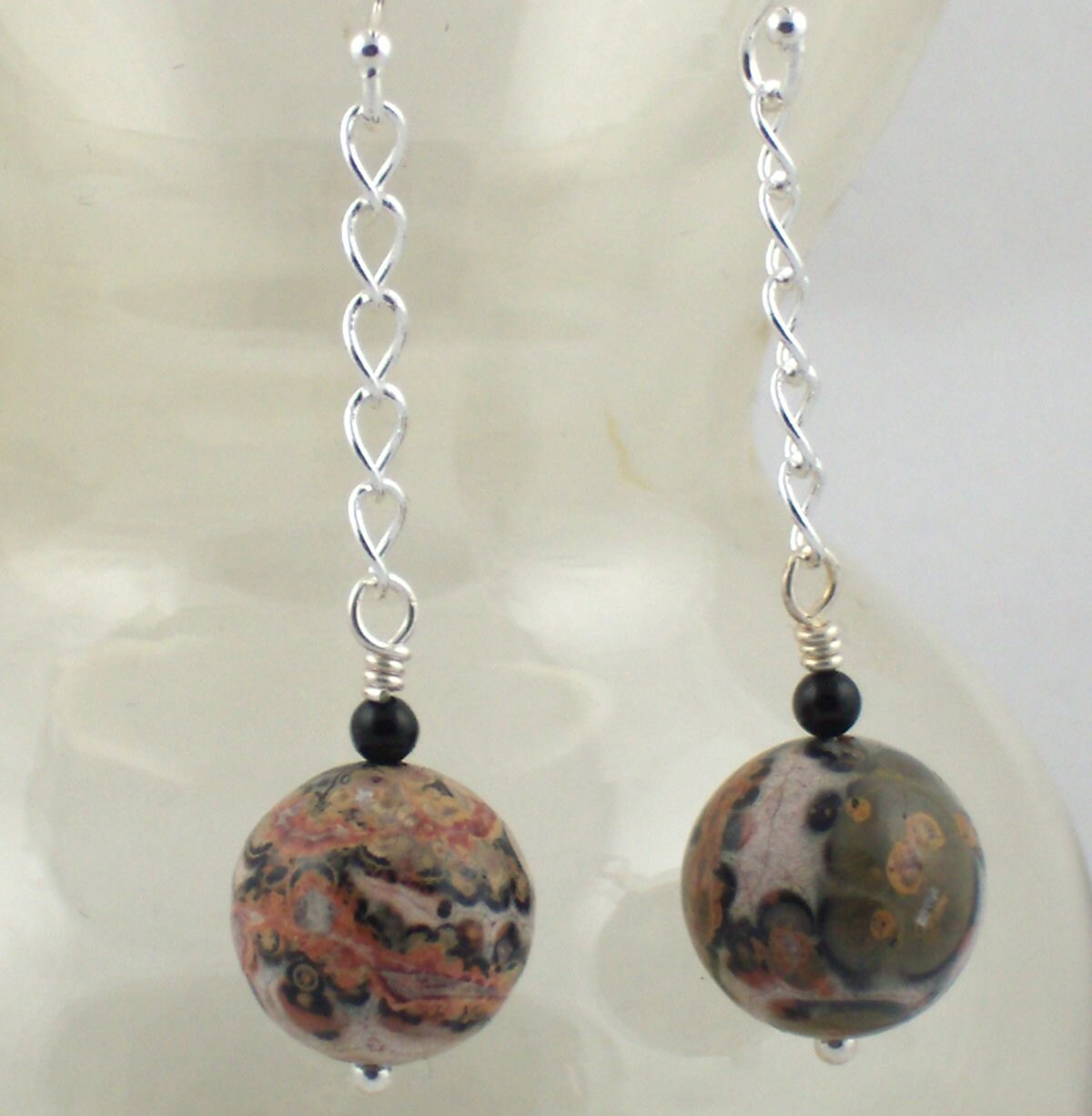 Leopard Skin Jasper Kette Ohrringe von SwanDiveJewelry