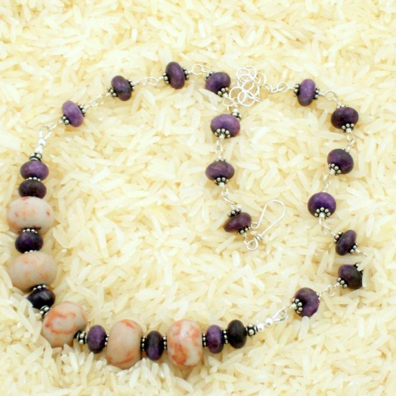 Marmor Und Lepidolith Halskette Marmor Und Lepidolith Halskette von SwanDiveJewelry