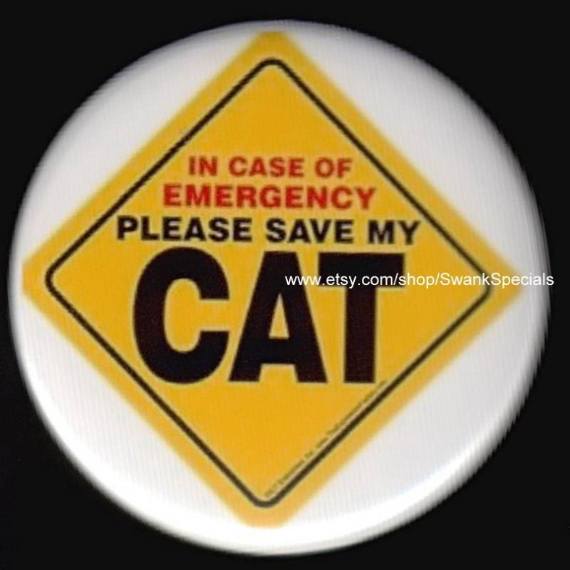 Bitte Schütze Mich Im Notfall Vor Meinen Katzen - Pinback-Button Oder Magnet von SwankSpecials