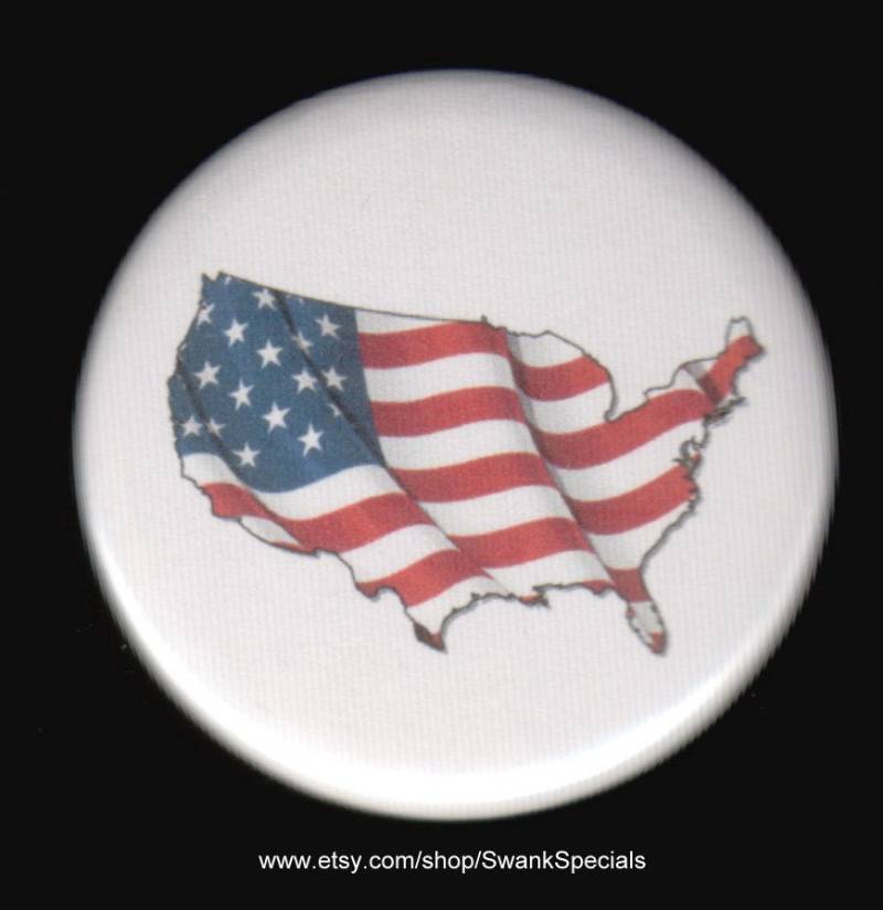 Usa Flagge in Form Der Kontinentalen Staaten. Button Oder Magnet von SwankSpecials