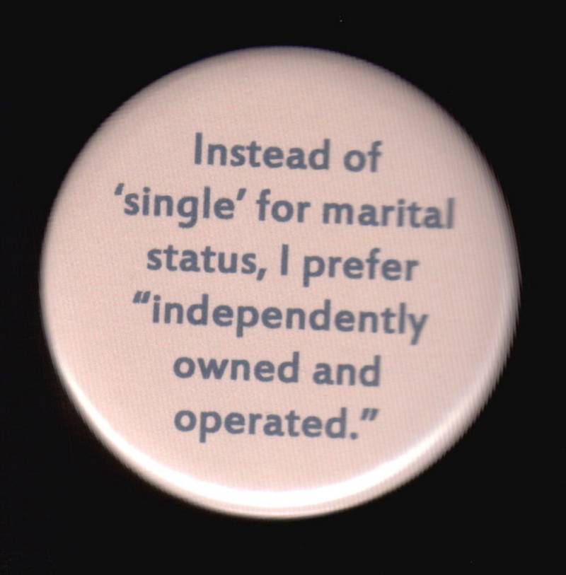 statt Single Für Familienstand Besitze Und Betreibe Ich Lieber Die Selbständigkeit. Button Oder Magnet von SwankSpecials
