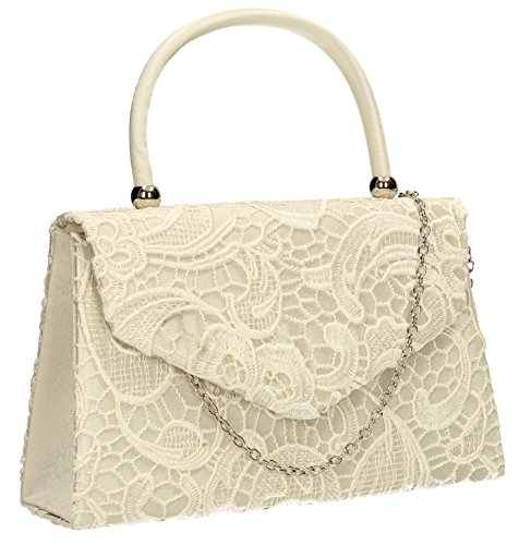 Swanky Swans Jena, Damen Clutch, Off-White (Ivory), 6.5x16x24 cm (W x H L) von SwankySwans