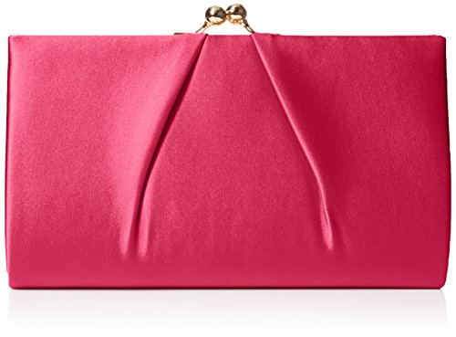 Swanky Swans Mira Satin Classic Frame Bag, Damen Clutch, Pink (Fuschia), 5.1x12x20.8 cm (W x H L) von SwankySwans