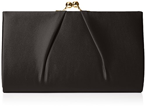 Swanky Swans Mira Satin Classic Frame Bag, Damen Clutch, Black, 5.1x12x20.8 cm (W x H L) von SwankySwans