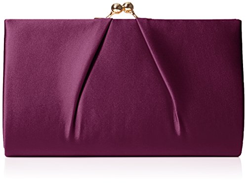 Swanky Swans Mira Satin Classic Frame Bag, Damen Clutch, Purple, 5.1x12x20.8 cm (W x H L) von SwankySwans