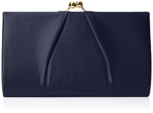 Swanky Swans Mira Satin Classic Frame Bag, Damen Clutch, Blue (Navy), 5.1x12x20.8 cm (W x H L) von SwankySwans