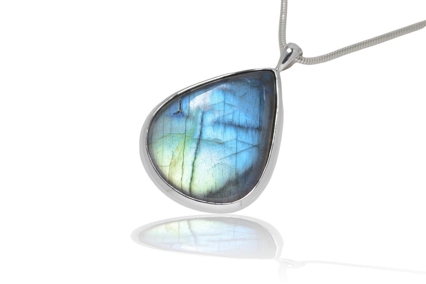 42mm Labradorit Silber Anhänger von SwankyElements