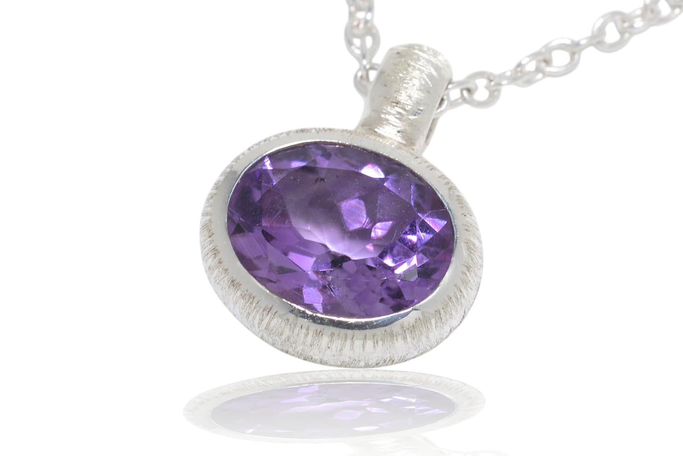 Amethyst Silber Anhänger von SwankyElements