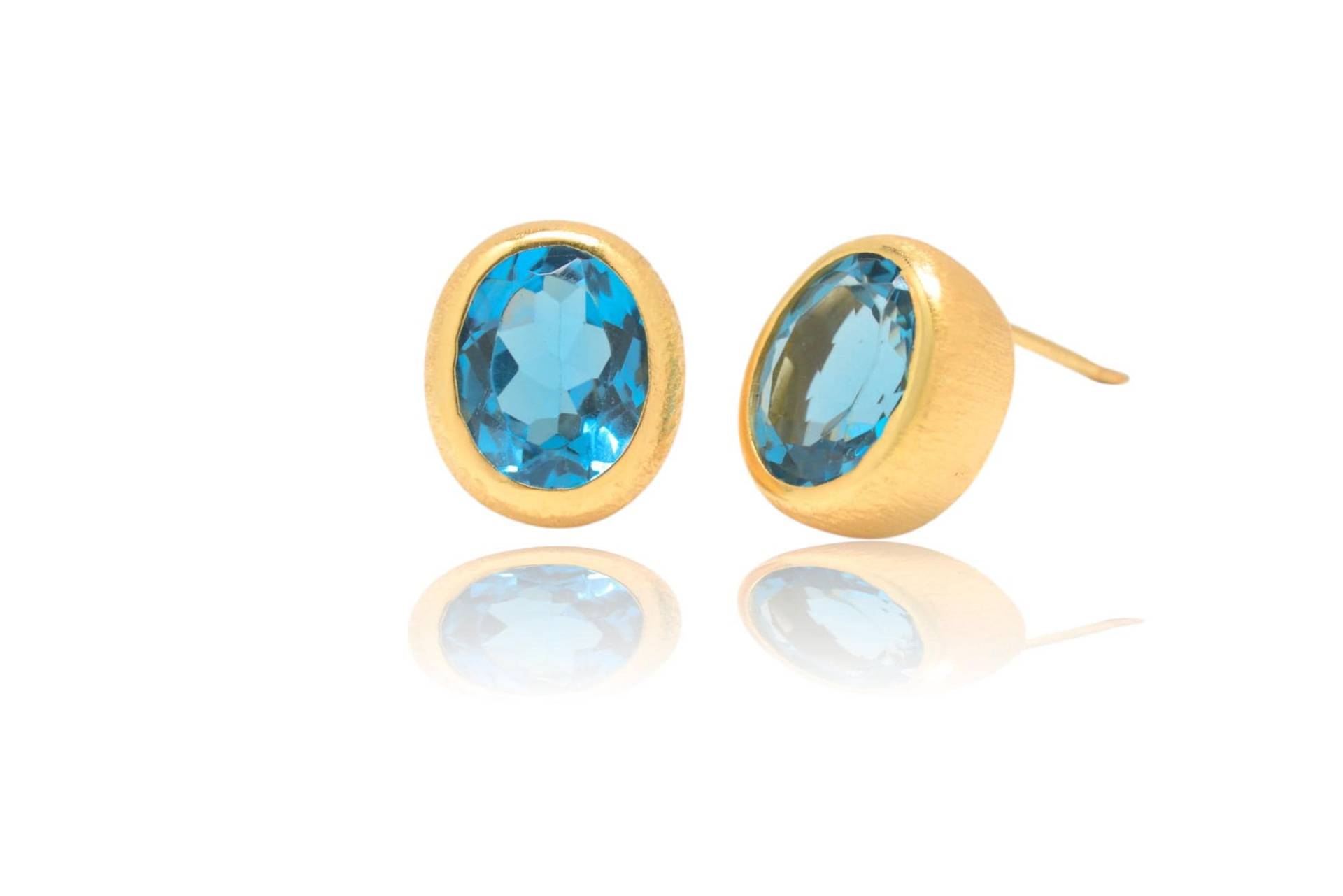 Blautopas 22K Gold/Silber Ohrstecker. Swiss Blue. Aaa Qualität Blautopas 22K Gold/Silber Ohrstecker. Swiss Blue. Aaa Qualität von SwankyElements