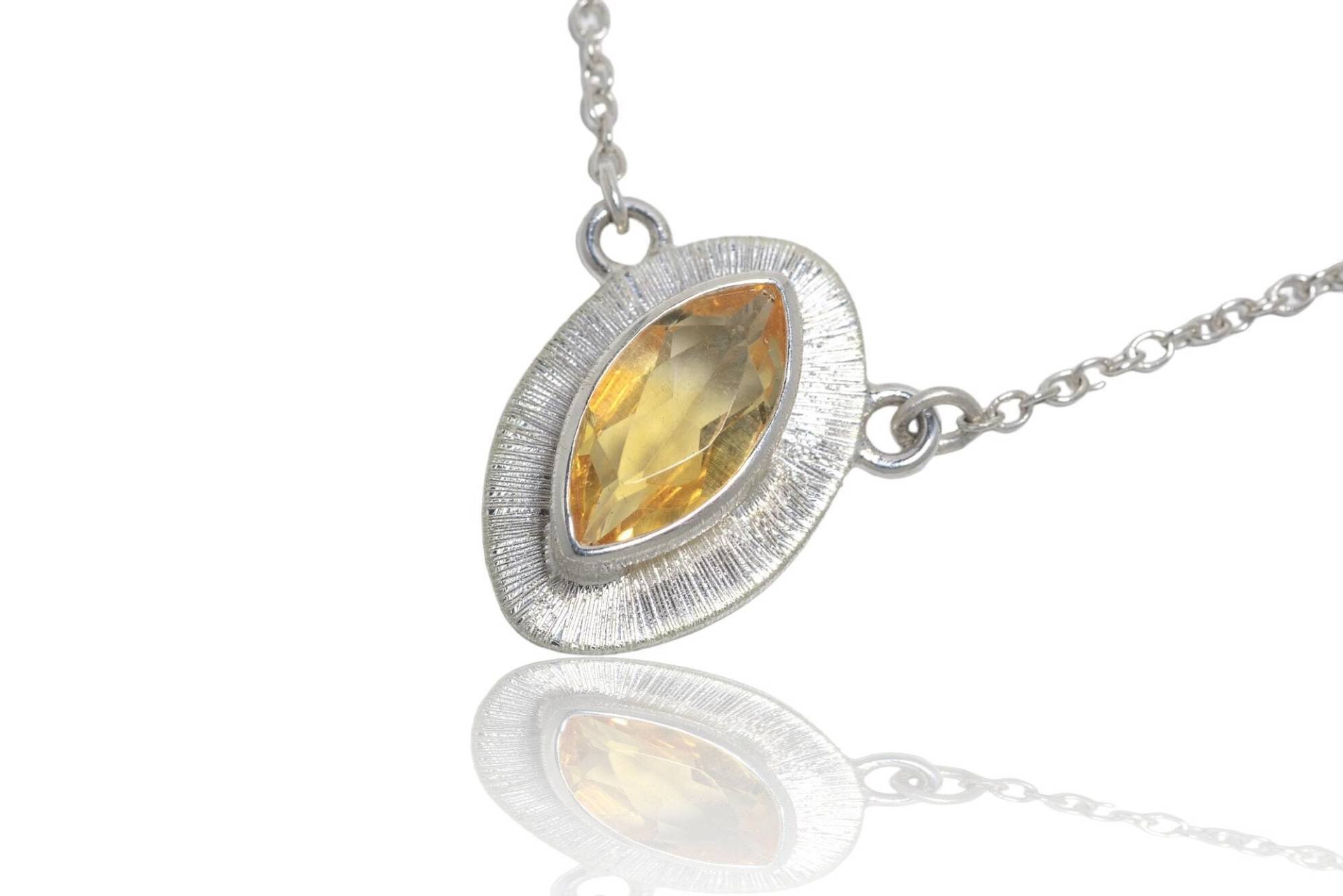 Citrin Silber Anhänger An Silberkette. Kettenlänge Anpassbar von SwankyElements